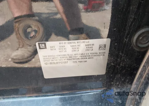 2015 Chevrolet Malibu Ls from USA, damaged, VIN 1G11B5SL8FF121957